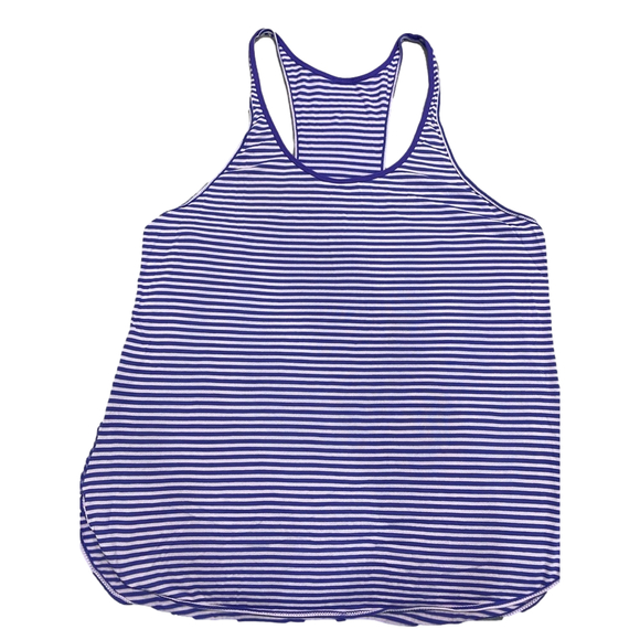 Lululemon what the sport Silver Stripe Iris Flower Pretty Purple singlet sz8🍋 - Picture 2 of 7